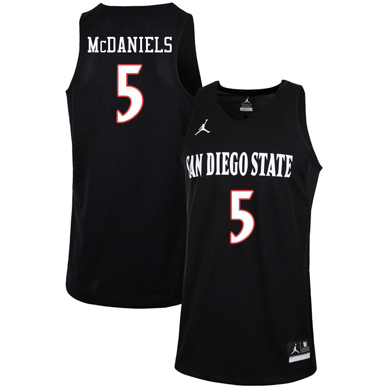 Jordan Brand Men #5 Jalen McDaniels San Diego State Aztecs College Basketball Jerseys-Black
